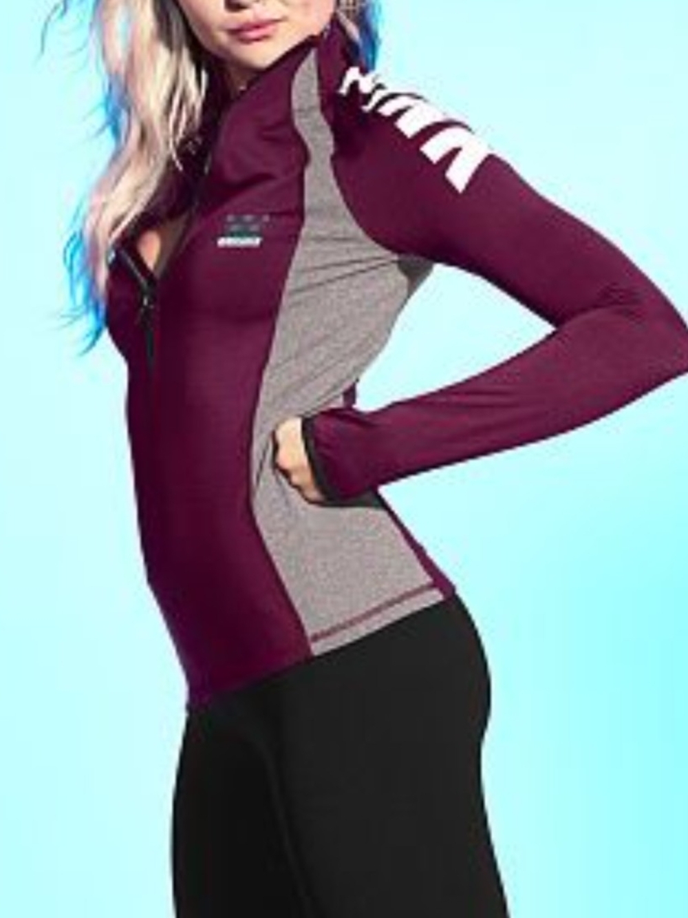 Victoria Secret PINK women’s Half Zip Athletic Pullover Burgundy Size S